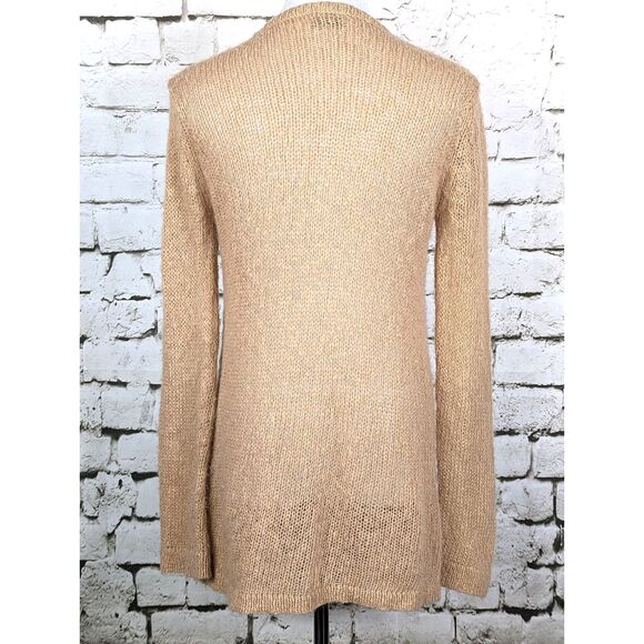 WOODEN SHIPS Open-Front Lightweight Knit Wool Mohair Blend Cardigan Size M/L - Picture 5 of 7